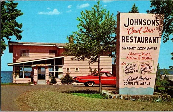Johnsons Coral Inn Restaurant - Old Postcard (newer photo)